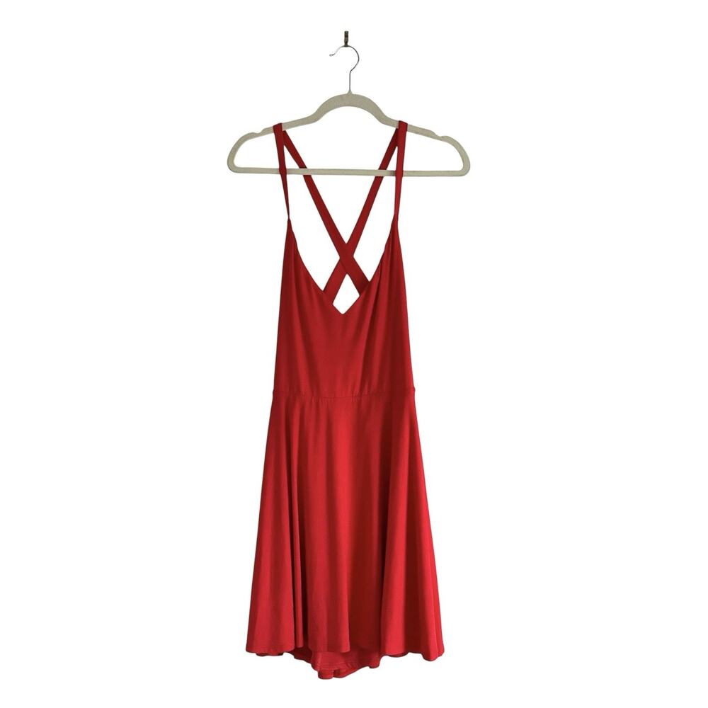 NWT Lovers and Friends Ken Dress Poppy Red Size Large Halter Fit & Flare - Picture 2 of 10